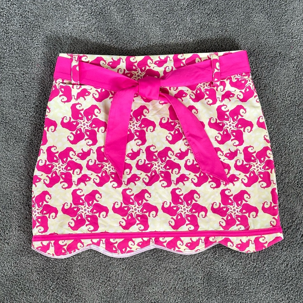 NWT Turtles & Tees Girls Sz XL Pink Elephant Tennis Golf Skort ‘Take a Swing’